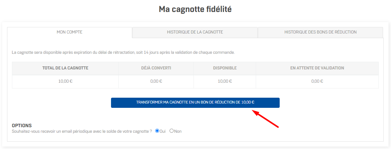 Ma cagnotte fidélité