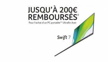 Jusqu'à 200€ remboursés pour l'achat d'un pc portable ultrafin Acer